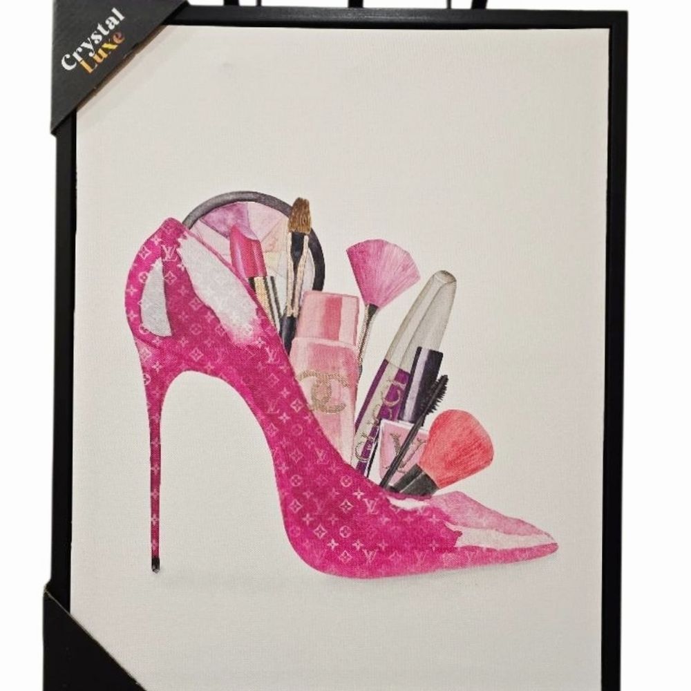 Crystal Luxe Boss Lady Beauty & Fashion Framed Canvas Wall Decor